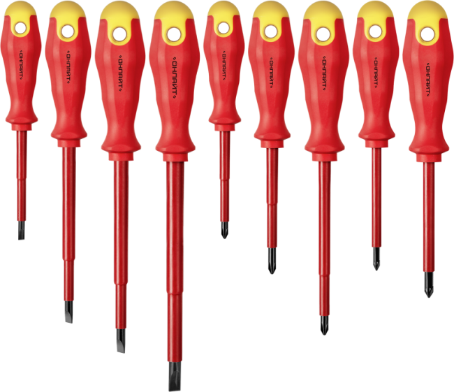 Набор отверток диэлектрических OHT-Otd01-H9 (9шт) ОНЛАЙТ 90561 Набор отверток диэлектрических OHT-Otd01-H9 (9шт) ОНЛАЙТ 90561