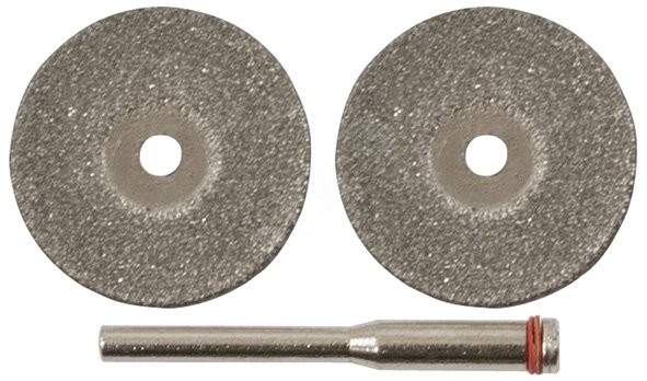 Круги с алмазным напылением 3 шт и штифт диаметр 3 мм, 22 мм
