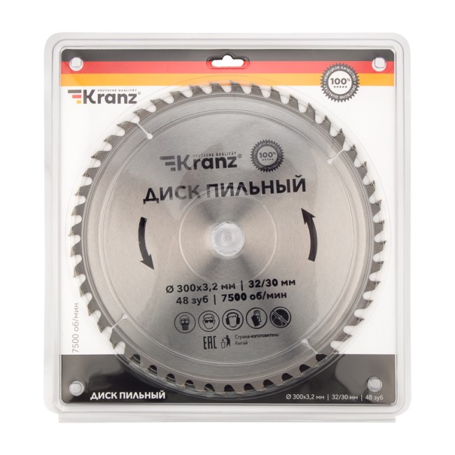 Диск пильный 300 мм х 48 зуб х 32/30 мм KRANZ