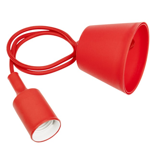 Патрон E27 силиконовый со шнуром 1 м красный REXANT Патрон E27 силиконовый со шнуром 1 м красный REXANT