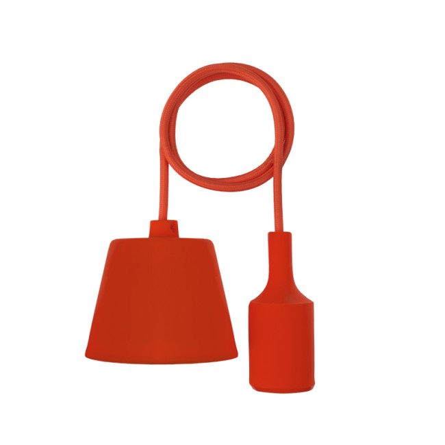 Патрон E27 силиконовый со шнуром 1 м красный REXANT Патрон E27 силиконовый со шнуром 1 м красный REXANT