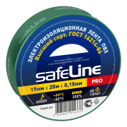 Изолента ПВХ зеленая 19мм 20м Safeline Изолента ПВХ зеленая 19мм 20м Safeline