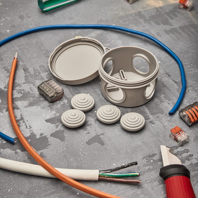 Коробка распаячная ОУ, Ø 65х40 мм, IP54 (УПр 65/40.1.3) REXANT