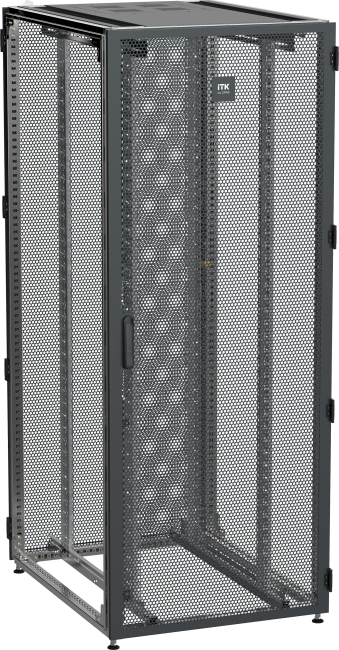 Шкаф серверный ITKbyZPAS19` 42U 0.8x1.2м одноствор перфор. двери черный РФ