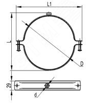Хомут для тяжелых нагрузок  90мм без изоляции