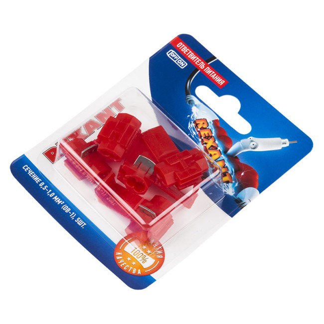 Ответвитель питания 0.5-1.0 мм² (ОВ-1/ЗПО-1 0,5-1,5) красный, в упак. 5 шт. REXANT Ответвитель питания 0.5-1.0 мм² (ОВ-1/ЗПО-1 0,5-1,5) красный, в упак. 5 шт. REXANT