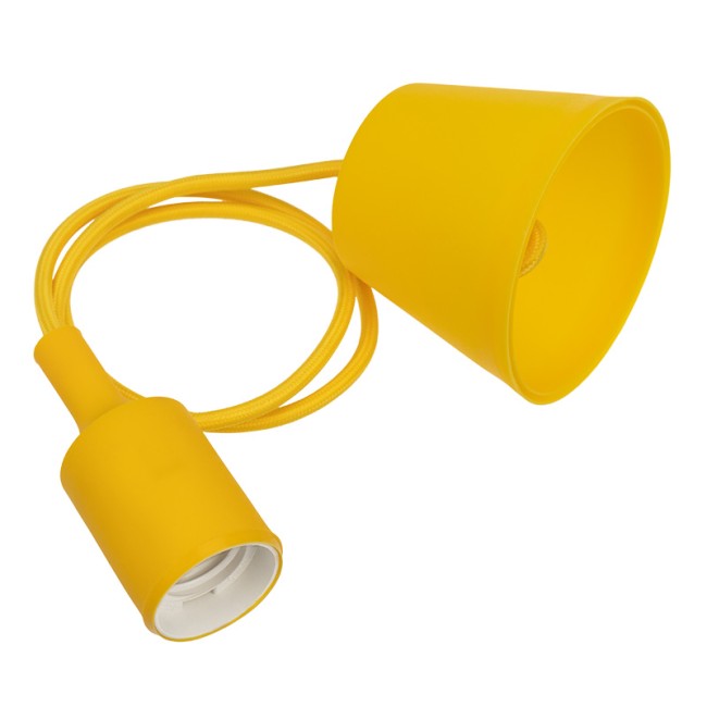 Патрон E27 силиконовый со шнуром 1 м желтый REXANT Патрон E27 силиконовый со шнуром 1 м желтый REXANT