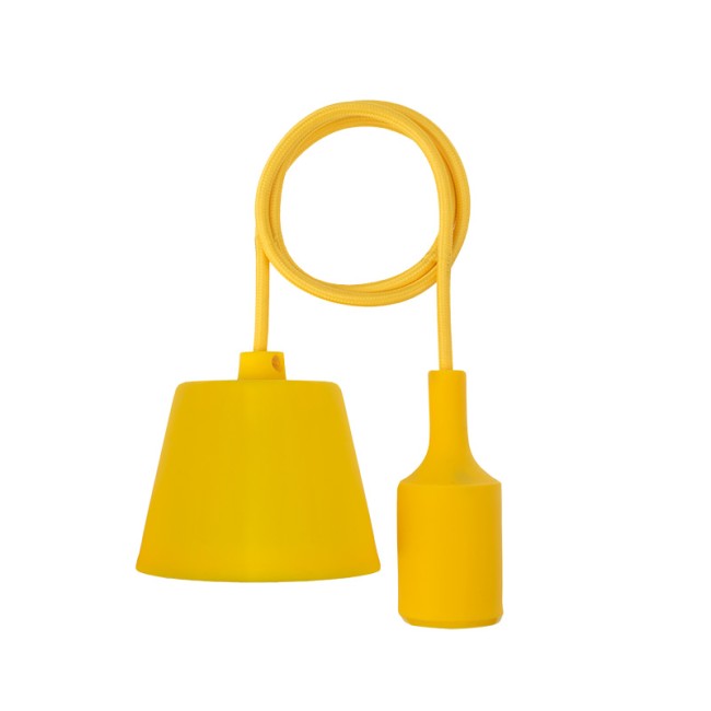 Патрон E27 силиконовый со шнуром 1 м желтый REXANT Патрон E27 силиконовый со шнуром 1 м желтый REXANT