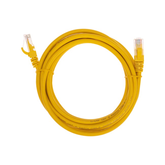 Патч-корд U/UTP CAT 6, RJ45-RJ45, 26AWG, LSZH, желтый, 3м REXANT