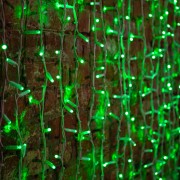 Гирлянда Светодиодный Дождь 2х3м, постоянное свечение, белый провод КАУЧУК, 230 В, диоды ЗЕЛЕНЫЕ (шнур питания в комплекте)