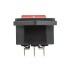 Выключатель клавишный 250 V 6 А (4с) ON-OFF красный с подсветкой и штекером C14 3PIN  REXANT