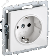 BRITE Розетка с заземлением с защитными шторками 16А РС14-1-0-БрБ белый BRITE Розетка с заземлением с защитными шторками 16А РС14-1-0-БрБ белый