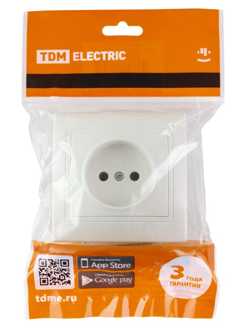 Розетка 2П 10А 250В белая "Таймыр" TDM Розетка 2П 10А 250В белая "Таймыр" TDM