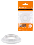 Кольцо для патрона Е14, термостойкий пластик, белый, TDM Кольцо для патрона Е14, термостойкий пластик, белый, TDM