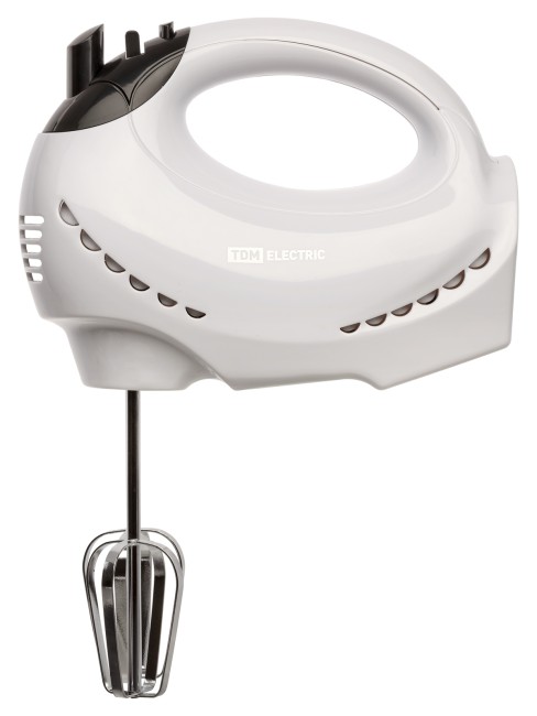 Миксер ручной «Зевс 1», 200 Вт, 5 скоростей, режим «Турбо», 2 комплекта насадок, белый, TDM