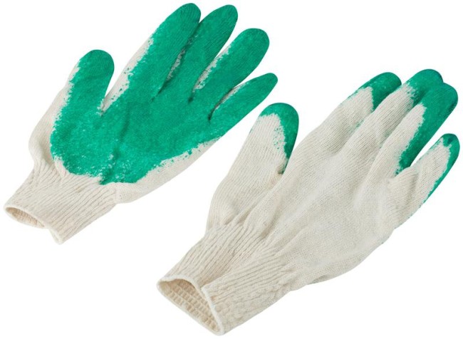 Перчатки вязаные с резиновой заливкой наладонника х/б 12470 Перчатки вязаные с резиновой заливкой наладонника х/б 12470