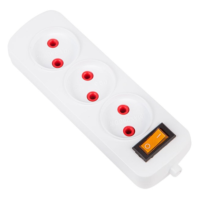 Колодка 3 гнезда б/з с выключателем PROconnect «Эконом» Колодка 3 гнезда б/з с выключателем PROconnect «Эконом»