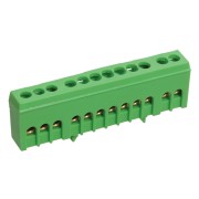 Шина PE «земля» в корпусном зеленом изоляторе на DIN-рейку 6x9 мм 12 групп REXANT Шина PE «земля» в корпусном зеленом изоляторе на DIN-рейку 6x9 мм 12 групп REXANT
