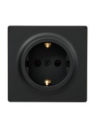 Розетка 1-м ОП LETO с заземл. ПБТ черн. бархат LEZARD 752-4200-122B