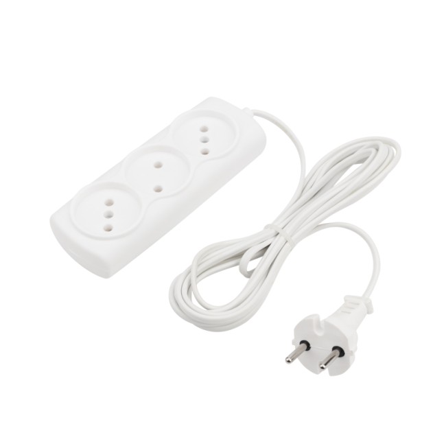 Удлинитель PROconnect STANDARD 3 гнезда, 3 м, 2х0.75 мм² , б/з, белый Удлинитель PROconnect STANDARD 3 гнезда, 3 м, 2х0.75 мм² , б/з, белый
