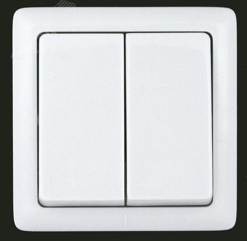 ХИТ Выключатель двухклавишный наружный 250В 6А белый