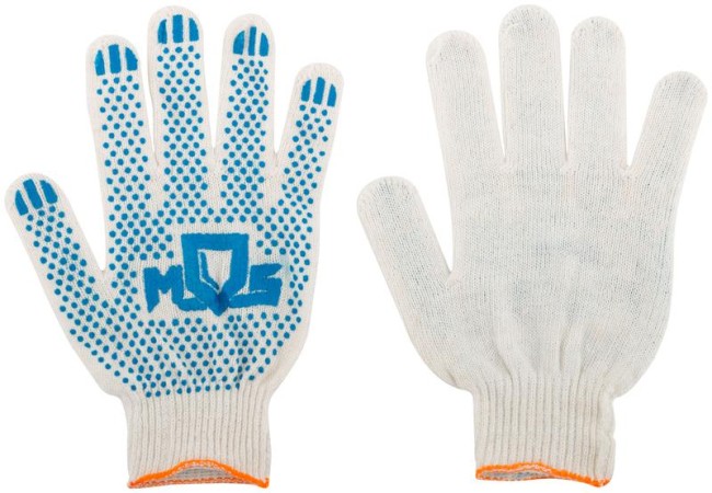 Перчатки вязаные (3 нити) 10 класс вязки х/б с ПВХ 12485 Перчатки вязаные (3 нити) 10 класс вязки х/б с ПВХ 12485