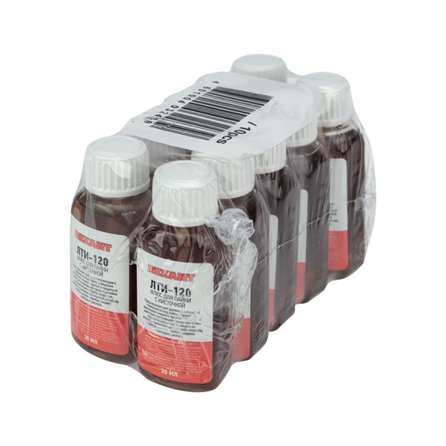 Флюс для пайки, ЛТИ-120, 30мл, с кисточкой, флакон REXANT Флюс для пайки, ЛТИ-120, 30мл, с кисточкой, флакон REXANT