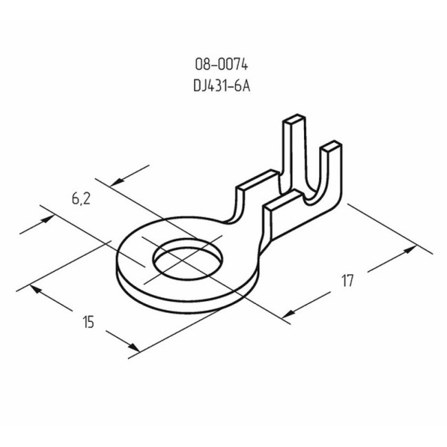 Наконечник кольцевой REXANT, ø6.2 мм, 0.5-0.8 мм² (НК 6-0,5-0,8)