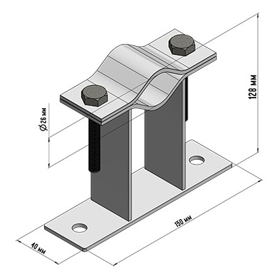Кронштейн для мачт плоский П-образный, 10см REXANT