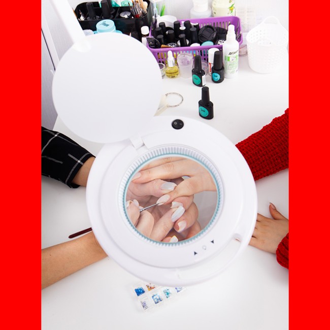 Лупа на струбцине круглая 3D с подсветкой 60 SMD LED, сенсорный регулятор яркости, ø120мм, белая REXANT Лупа на струбцине круглая 3D с подсветкой 60 SMD LED, сенсорный регулятор яркости, ø120мм, белая REXANT