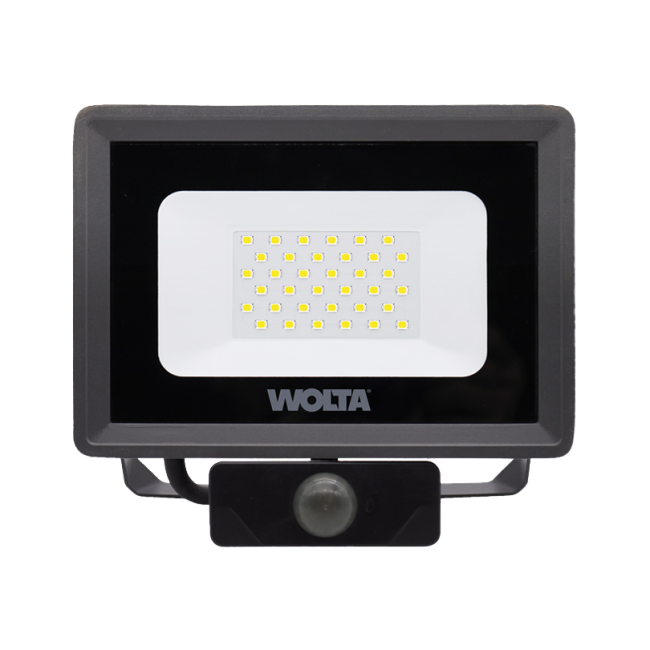 Светодиодный прожектор WOLTA WFL-30W/06s 30Вт 5700K IP65 с Датчиком