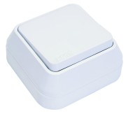 Выключатель одноклавишный наружный белый Выключатель одноклавишный наружный белый