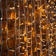 Гирлянда Светодиодный Дождь 2х3м, постоянное свечение, белый провод КАУЧУК, 230 В, диоды ТЕПЛЫЙ БЕЛЫЙ (шнур питания в комплекте)