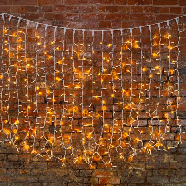 Гирлянда Светодиодный Дождь 2х3м, постоянное свечение, белый провод КАУЧУК, 230 В, диоды ТЕПЛЫЙ БЕЛЫЙ (шнур питания в комплекте)