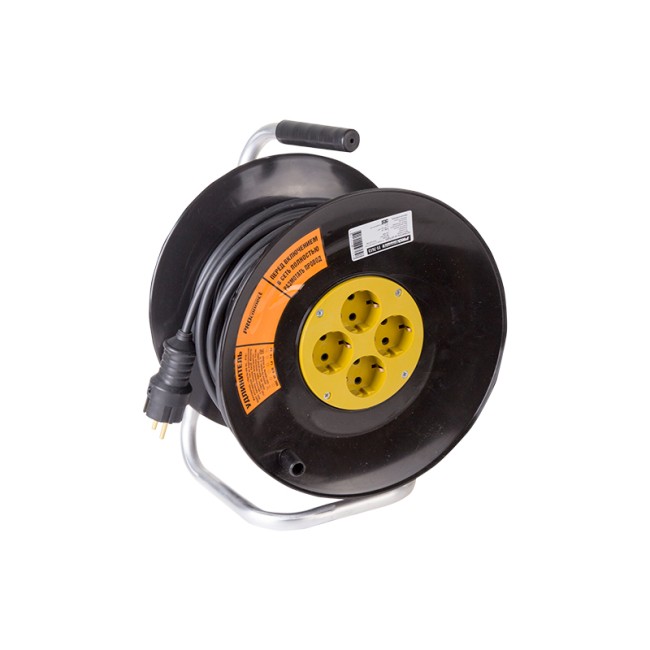 Удлинитель силовой на катушке 4 гнезда с/з 20 м 3х2,5 мм² PROFESSIONAL PROCONNECT