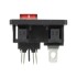 Выключатель клавишный 250 V 6 А (4с) ON-OFF красный с подсветкой и штекером C8 2PIN  REXANT