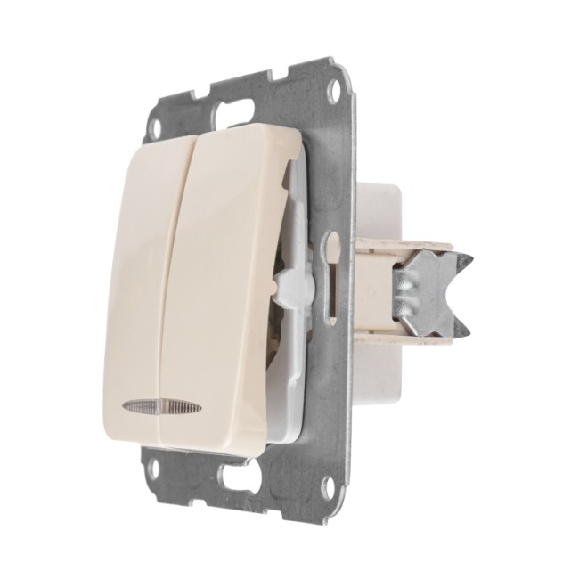 DEA Выключатель 2кл (инд) с/у 10А мех. Беж KRANZ DEA Выключатель 2кл (инд) с/у 10А мех. Беж KRANZ