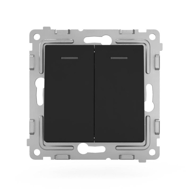 Выключатель 2-кл. СП Pixel 10А IP20 с индикатором механизм карбон TOKOV ELECTRIC TKE-PX-V2I-C14 Выключатель 2-кл. СП Pixel 10А IP20 с индикатором механизм карбон TOKOV ELECTRIC TKE-PX-V2I-C14