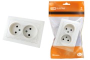Розетка двойная 2П 10А 250В белая "Таймыр" TDM Розетка двойная 2П 10А 250В белая "Таймыр" TDM