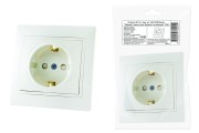 Розетка 2П+З с защ. шт. 16А 250В белая "Таймыр" (пром. упак., бакелит. основание) TDM Розетка 2П+З с защ. шт. 16А 250В белая "Таймыр" (пром. упак., бакелит. основание) TDM