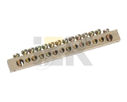 Шина нулевая с заземлением 6х9мм 14/1 крепление по центру Шина нулевая с заземлением 6х9мм 14/1 крепление по центру