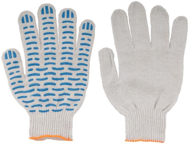 Перчатки вязаные "Волна" (4 нити) 10 класс вязки х/б с ПВХ 12491 Перчатки вязаные "Волна" (4 нити) 10 класс вязки х/б с ПВХ 12491