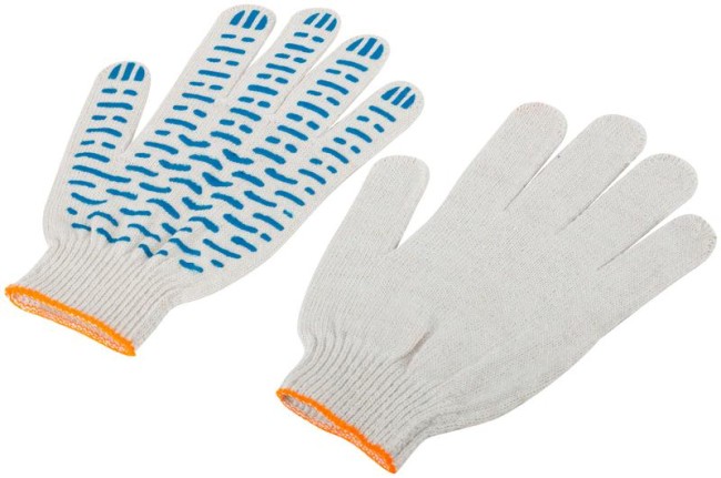 Перчатки вязаные "Волна" (4 нити) 10 класс вязки х/б с ПВХ 12491 Перчатки вязаные "Волна" (4 нити) 10 класс вязки х/б с ПВХ 12491