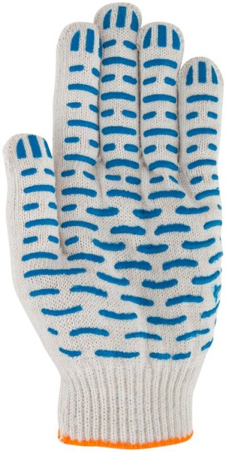 Перчатки вязаные "Волна" (4 нити) 10 класс вязки х/б с ПВХ 12491 Перчатки вязаные "Волна" (4 нити) 10 класс вязки х/б с ПВХ 12491