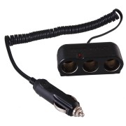 Разветвитель автоприкуривателя 3 гнезда шнур спираль 1.5 м REXANT Разветвитель автоприкуривателя 3 гнезда шнур спираль 1.5 м REXANT