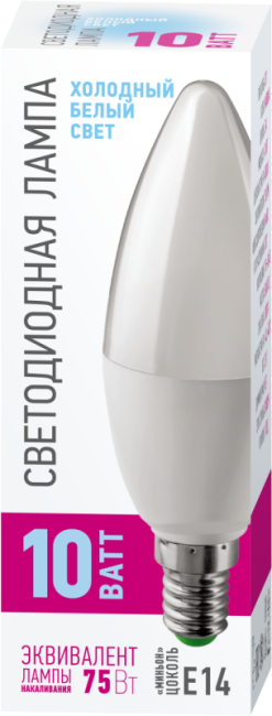 Лампа светодиодная 82 915 OLL-C37-10-230-4K-E14-PROMO 10Вт ОНЛАЙТ 82915