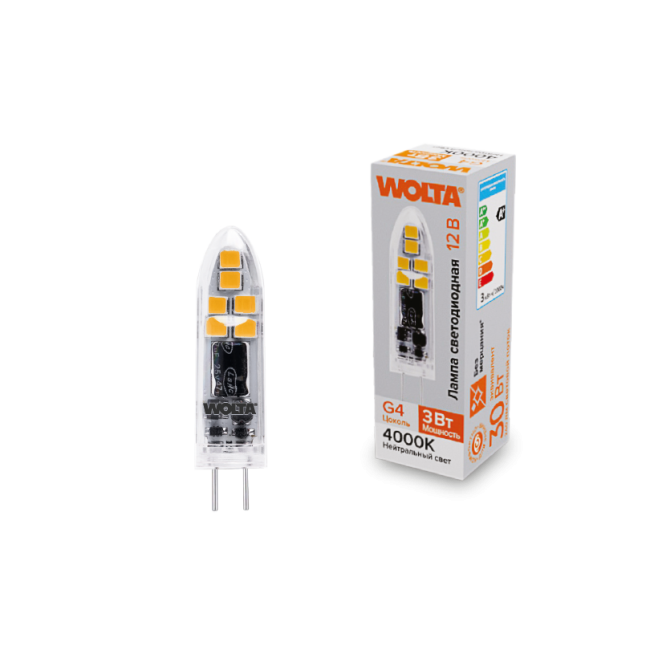 Светодиодная лампа WOLTA WSTD-JC-12V3W4KG4-P 3Вт 4000K G4