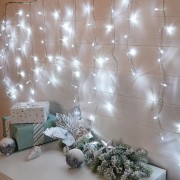 Гирлянда светодиодная Бахрома 3*0,8 м 200 LED БЕЛЫЕ, прозрачный ПВХ Гирлянда светодиодная Бахрома 3*0,8 м 200 LED БЕЛЫЕ, прозрачный ПВХ