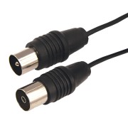 ВЧ-кабель, ТВ-гнездо - ТВ-штекер, 3м, черный REXANT