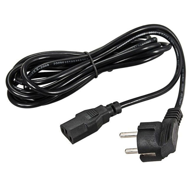 Шнур сетевой, евровилка угловая - евроразъем С13, кабель 3x0,75 мм², длина 1,8 метра (PVC пакет) REXANT